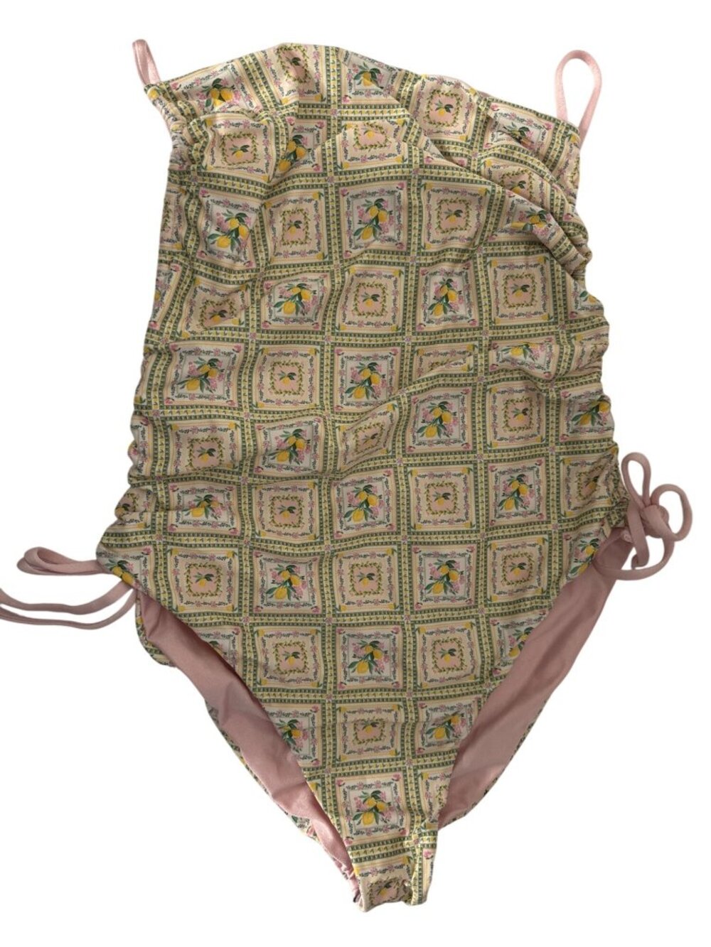 NWT Capittana Irene Reversible One Piece Swimsuit Lemon Flowers Womens Size XL - Picture 6 of 10